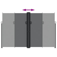 vidaXL Retractable Side Awning Black 220x1000 cm 5