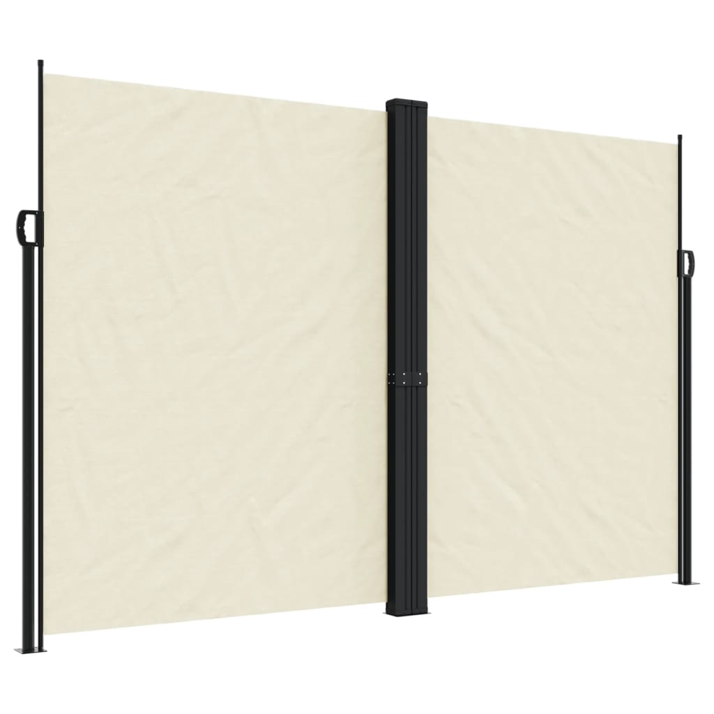 vidaXL Retractable Side Awning Cream 220x1000 cm 2