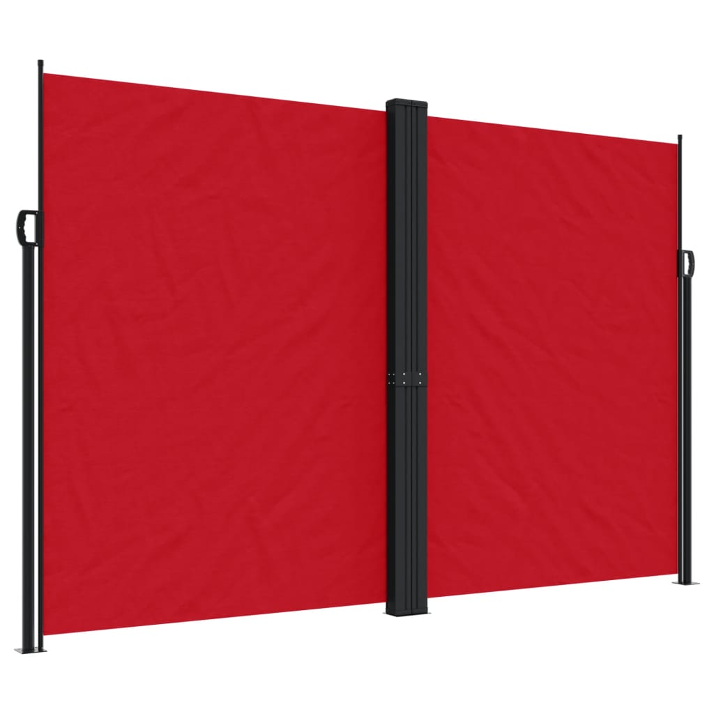 vidaXL Retractable Side Awning Red 220x1000 cm 2