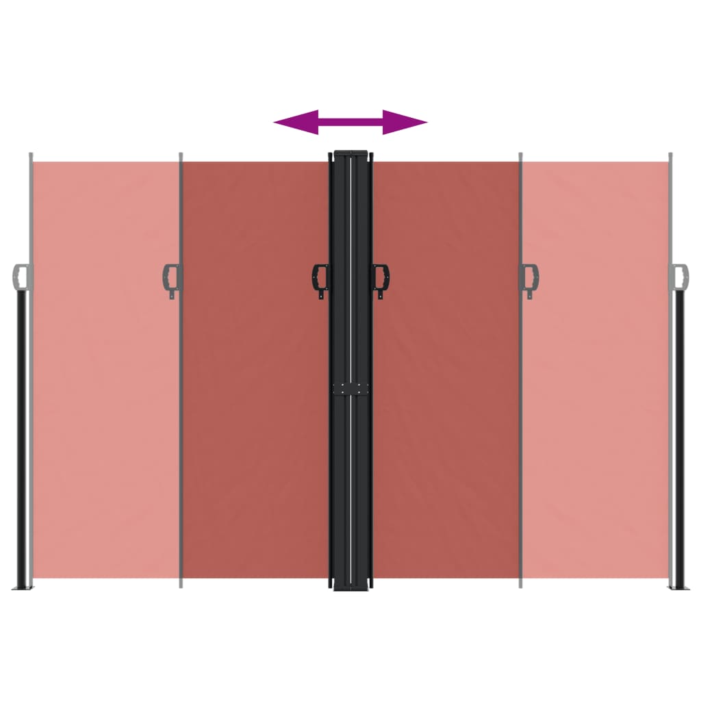 vidaXL Retractable Side Awning Terracotta 220x1000 cm 5