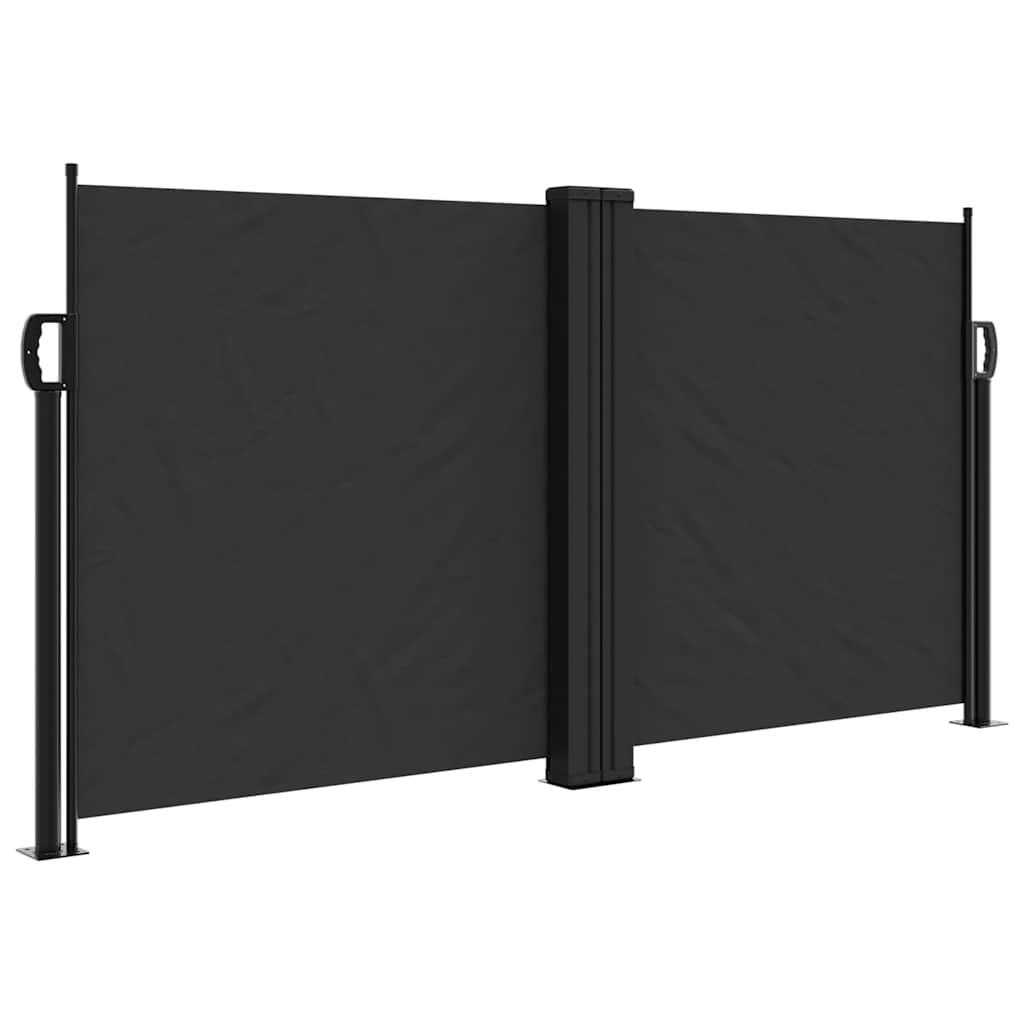 vidaXL Retractable Side Awning Black 120x1200 cm 2