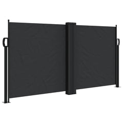 vidaXL Retractable Side Awning Black 120x1200 cm 2