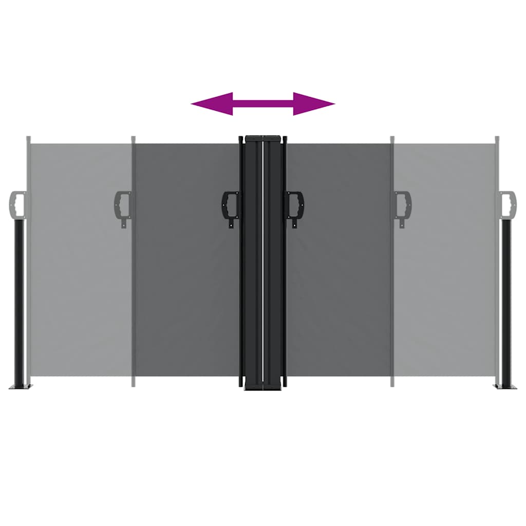 vidaXL Retractable Side Awning Black 120x1200 cm 5