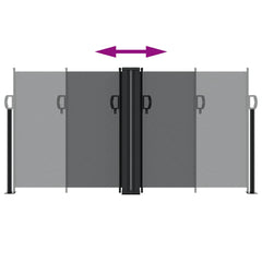vidaXL Retractable Side Awning Black 120x1200 cm 5