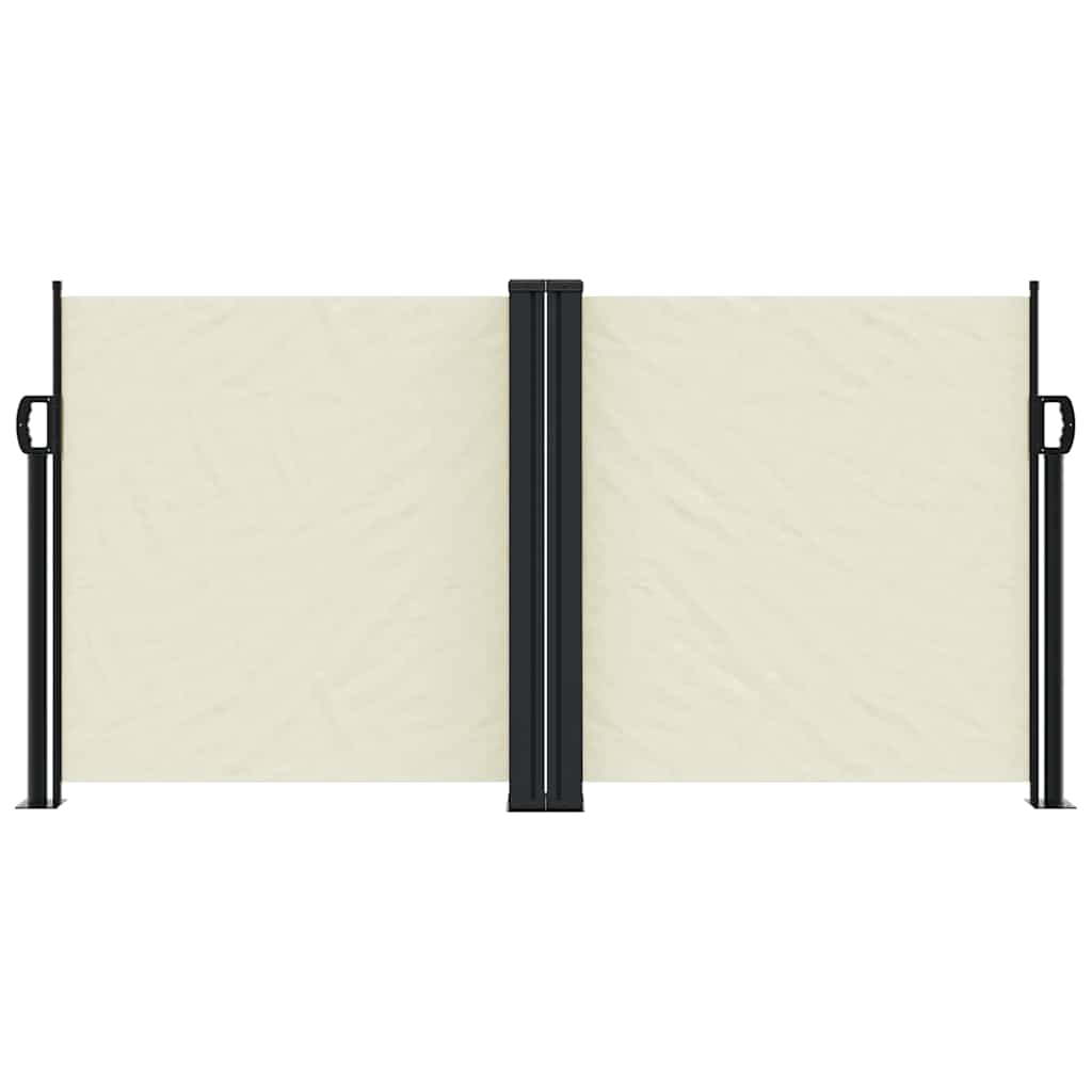 vidaXL Retractable Side Awning Cream 120x1200 cm 3