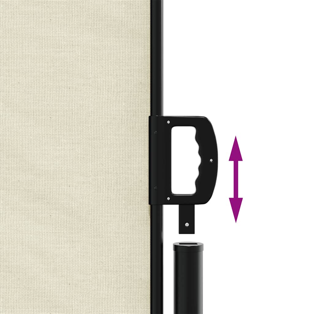 vidaXL Retractable Side Awning Cream 120x1200 cm 6