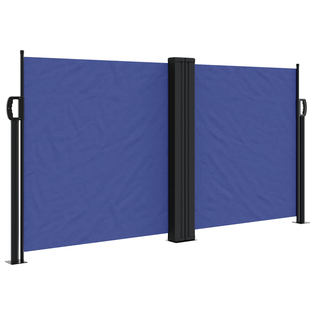 vidaXL Retractable Side Awning Blue 120x1200 cm 2