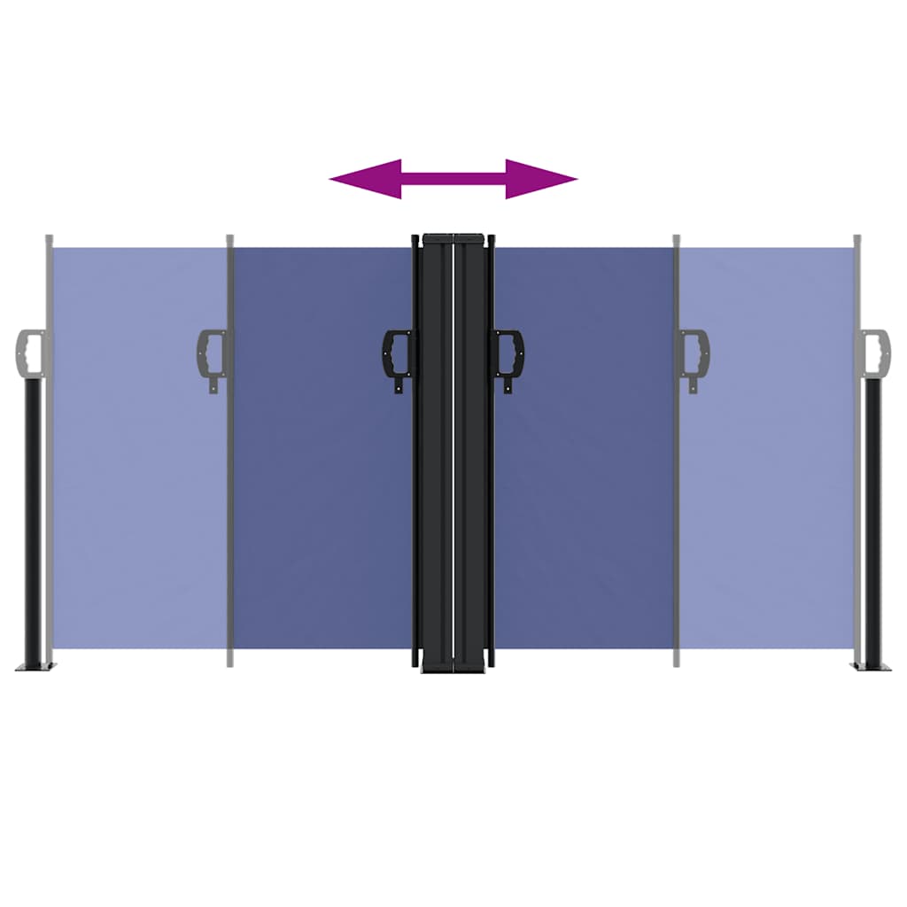 vidaXL Retractable Side Awning Blue 120x1200 cm 5