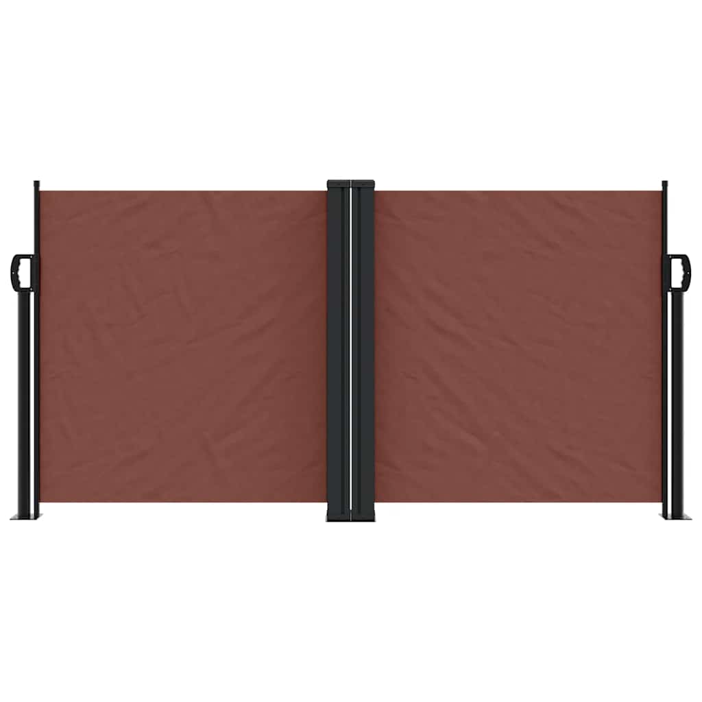 vidaXL Retractable Side Awning Brown 120x1200 cm 3