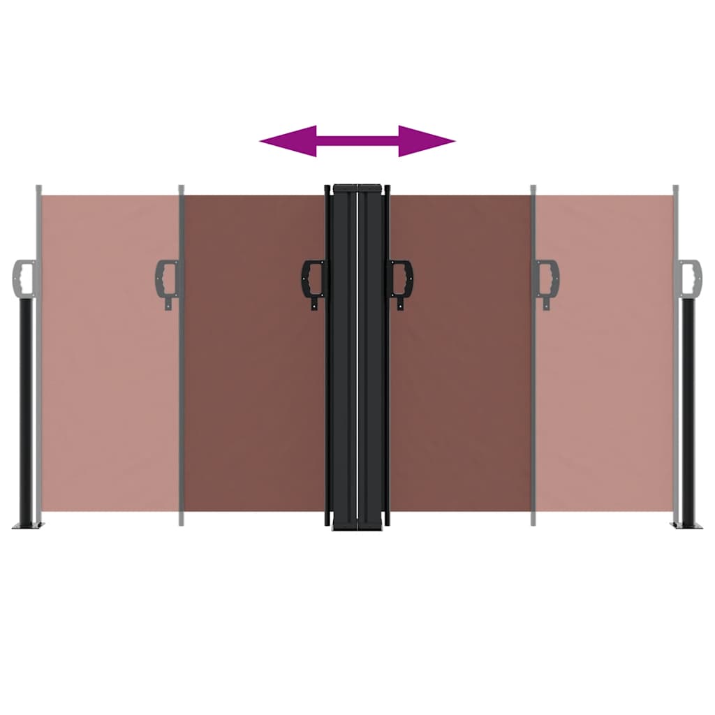 vidaXL Retractable Side Awning Brown 120x1200 cm 5
