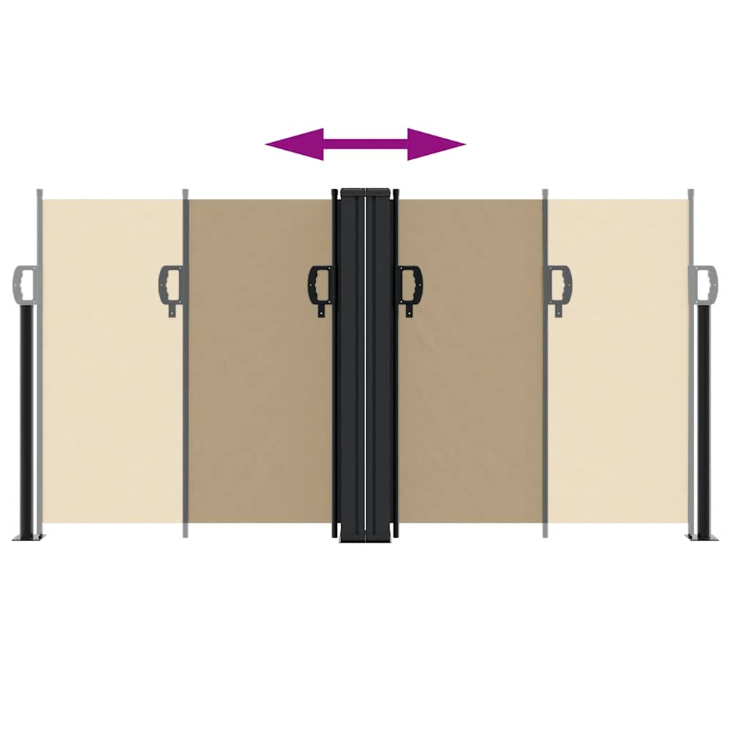 vidaXL Retractable Side Awning Beige 120x1200 cm 5