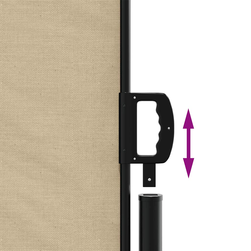 vidaXL Retractable Side Awning Beige 120x1200 cm 6