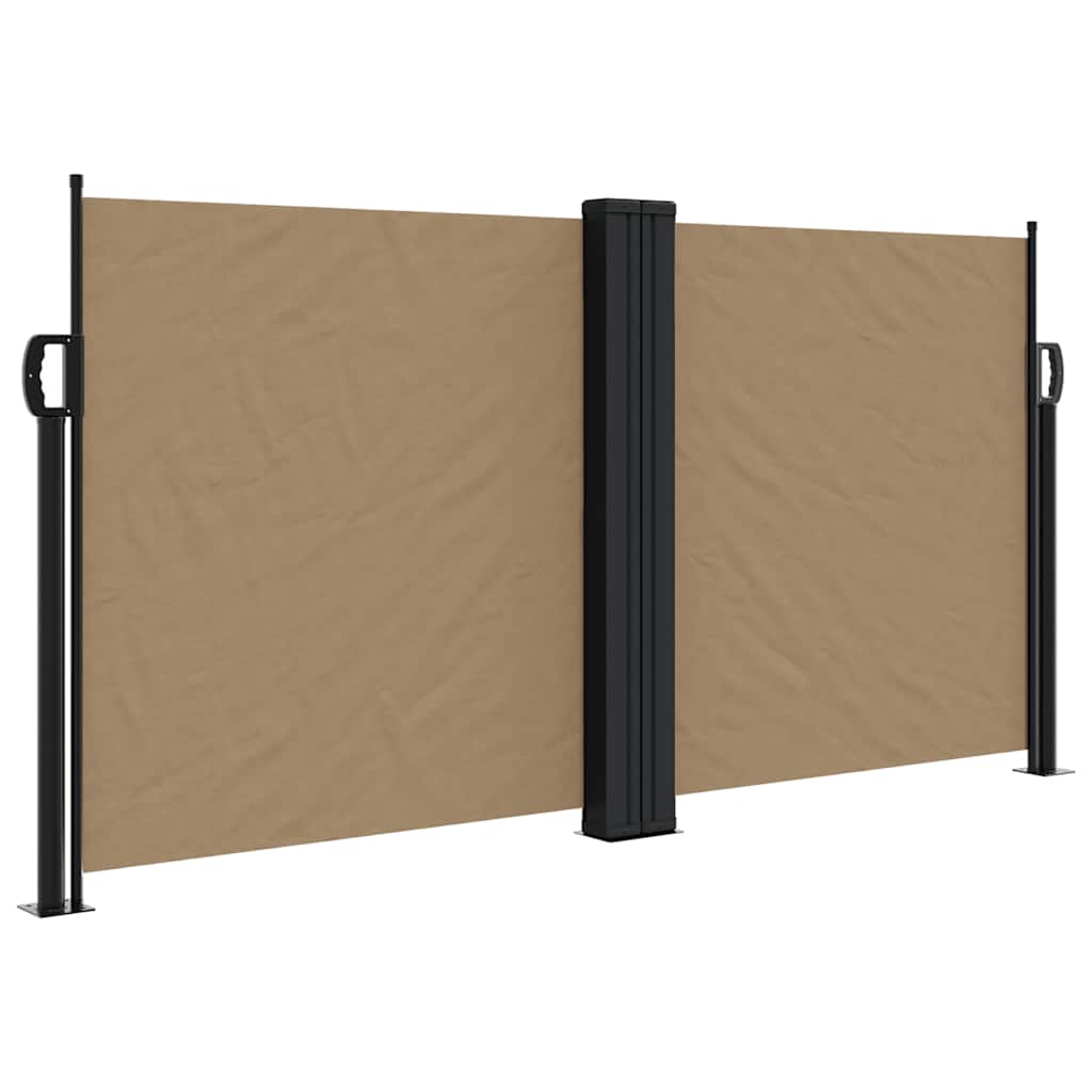 vidaXL Retractable Side Awning Taupe 120x1200 cm 2