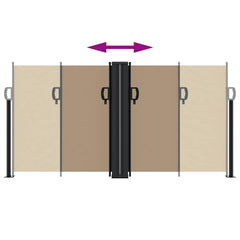 vidaXL Retractable Side Awning Taupe 120x1200 cm 5
