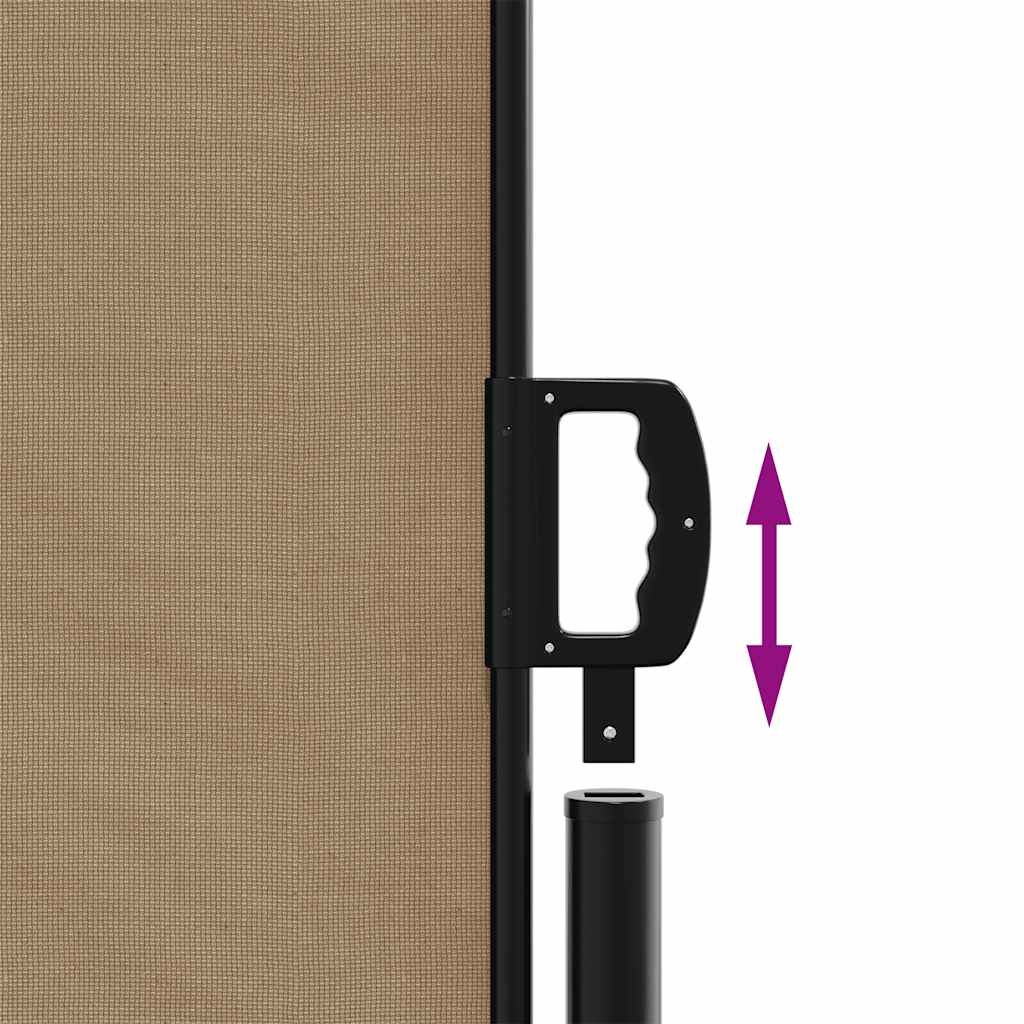 vidaXL Retractable Side Awning Taupe 120x1200 cm 6