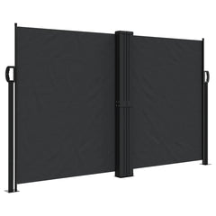 vidaXL Retractable Side Awning Black 140x1200 cm 2