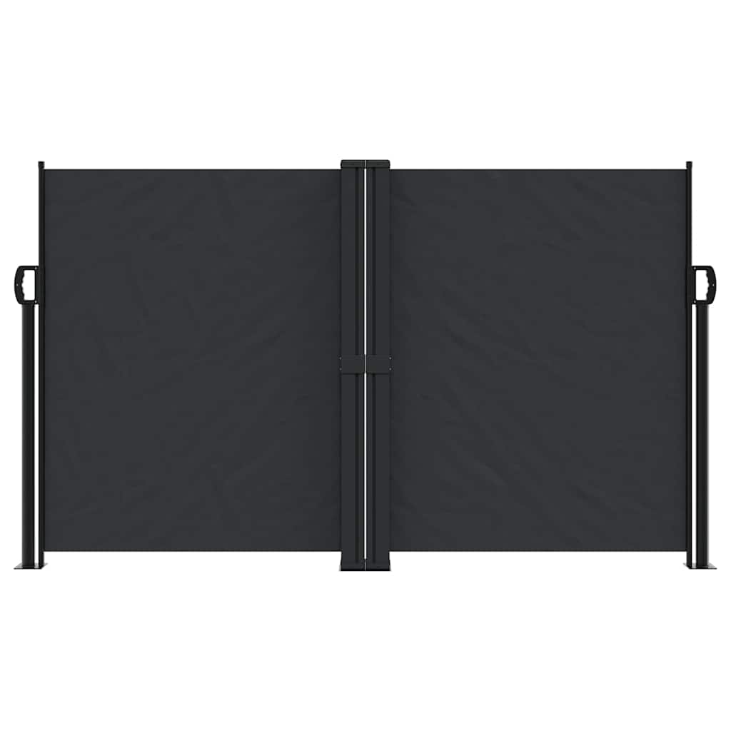 vidaXL Retractable Side Awning Black 140x1200 cm 3