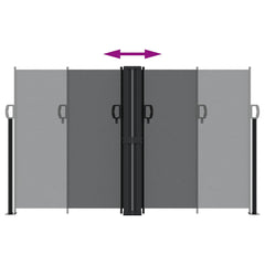 vidaXL Retractable Side Awning Black 140x1200 cm 5