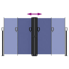vidaXL Retractable Side Awning Blue 140x1200 cm 5