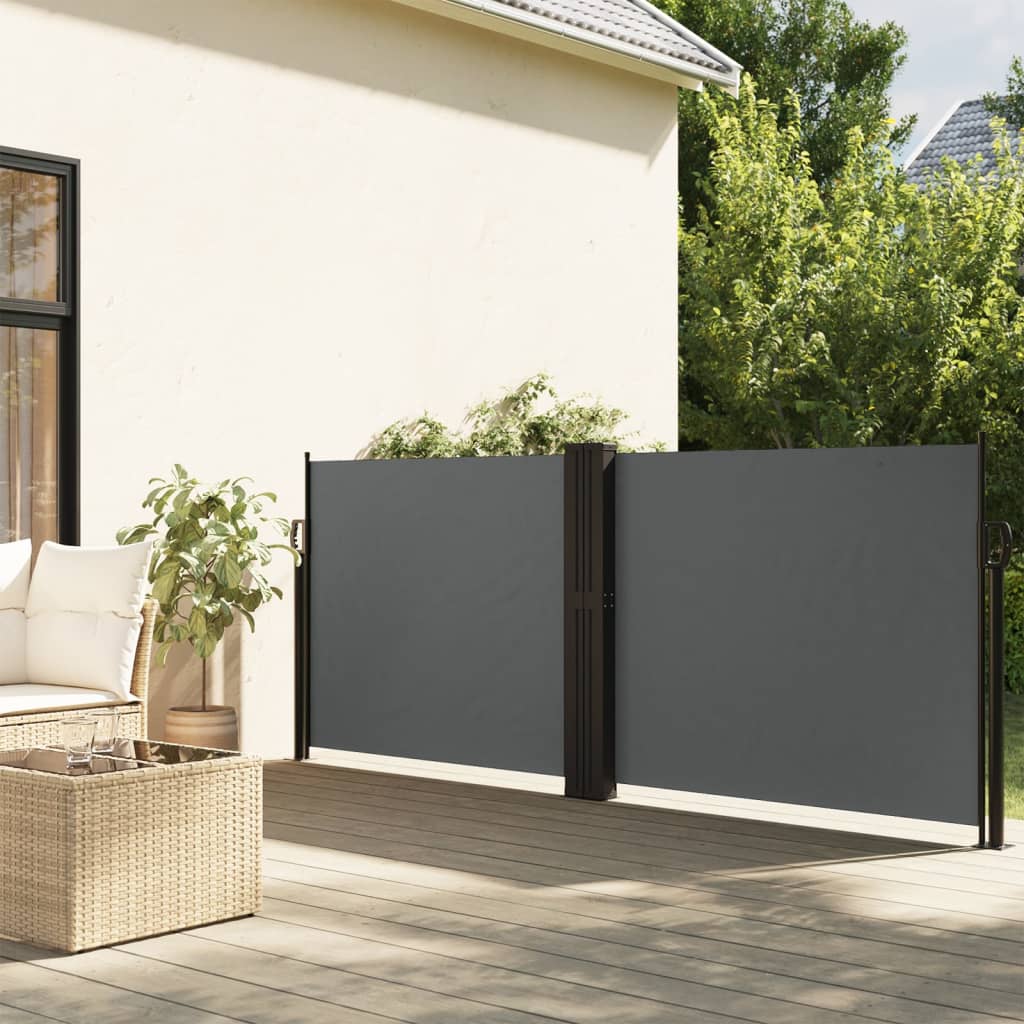 vidaXL Retractable Side Awning Anthracite 140x1200 cm 1