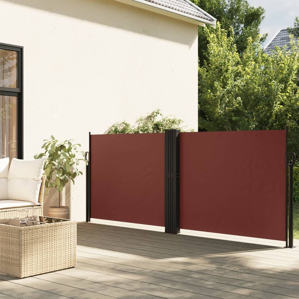 vidaXL Retractable Side Awning Brown 140x1200 cm 1