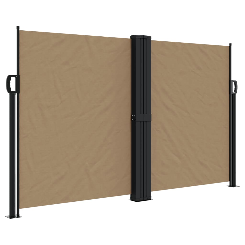 vidaXL Retractable Side Awning Taupe 140x1200 cm 2