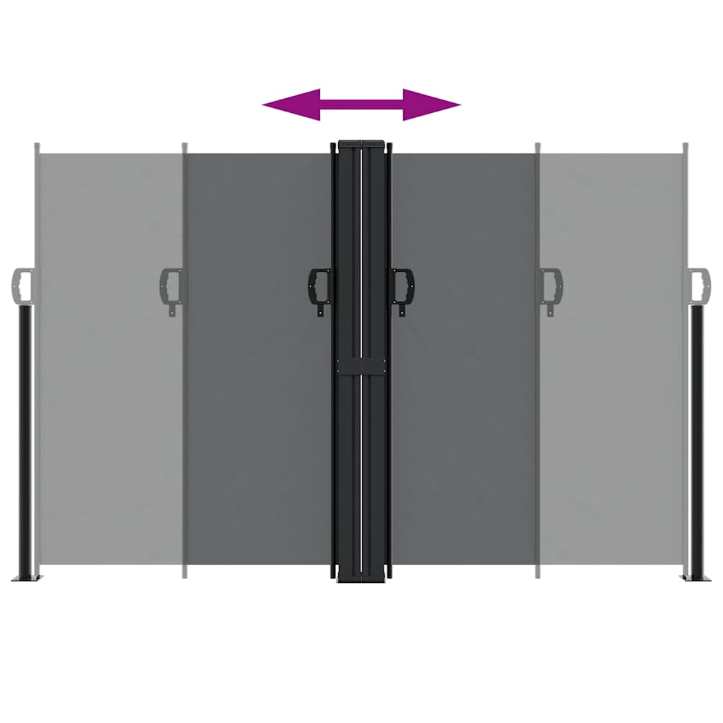 vidaXL Retractable Side Awning Black 160x1200 cm 5