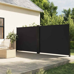 vidaXL Retractable Side Awning Black 160x1200 cm 1