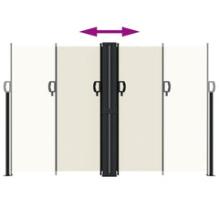 vidaXL Retractable Side Awning Cream 160x1200 cm 5