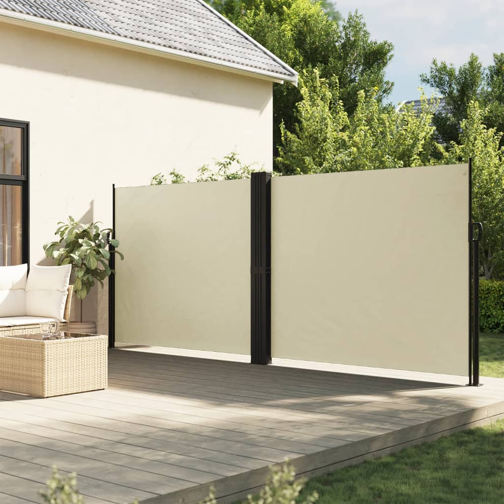vidaXL Retractable Side Awning Cream 160x1200 cm 1