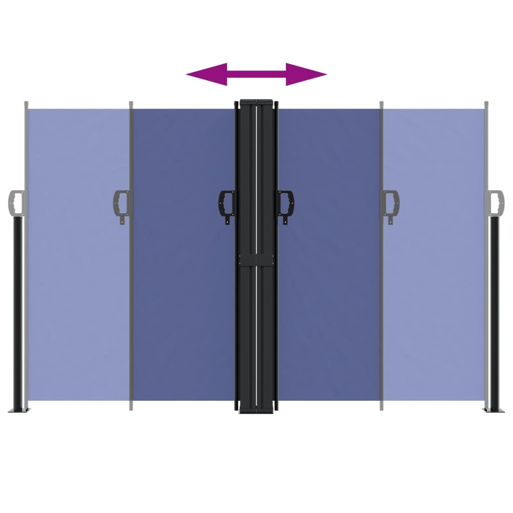 vidaXL Retractable Side Awning Blue 160x1200 cm 5