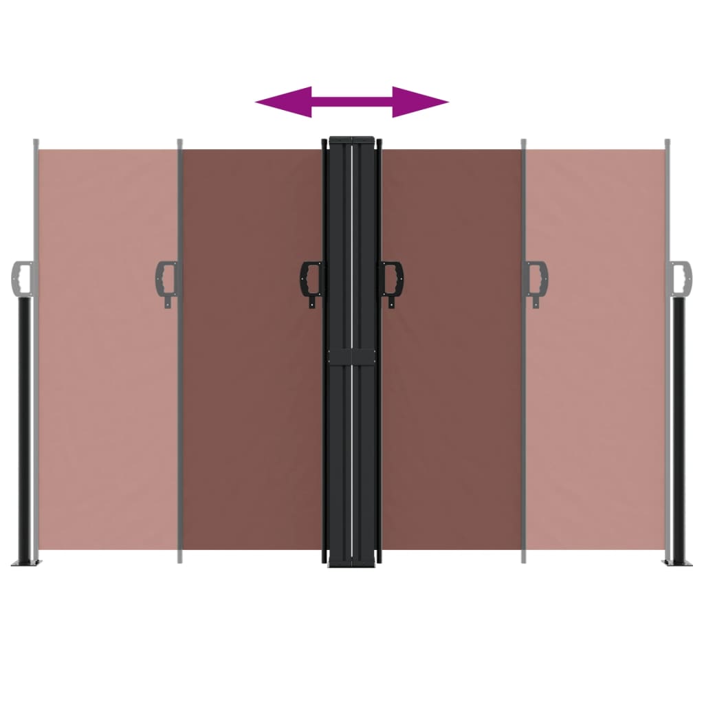 vidaXL Retractable Side Awning Brown 160x1200 cm 5
