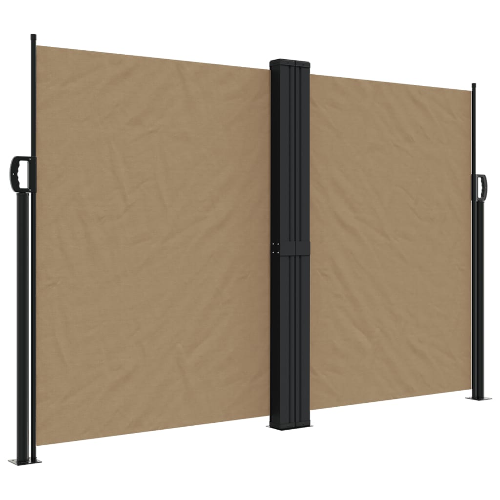vidaXL Retractable Side Awning Taupe 160x1200 cm 2