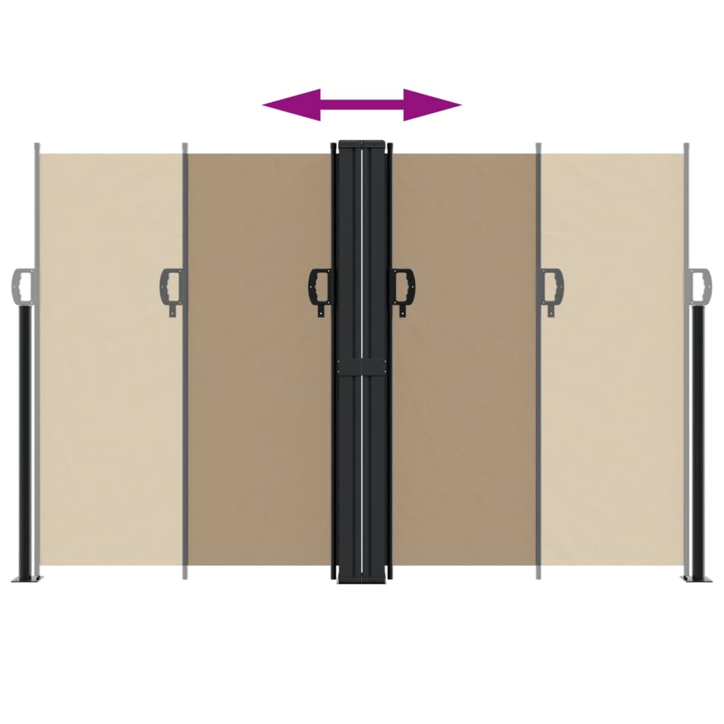 vidaXL Retractable Side Awning Taupe 160x1200 cm 5