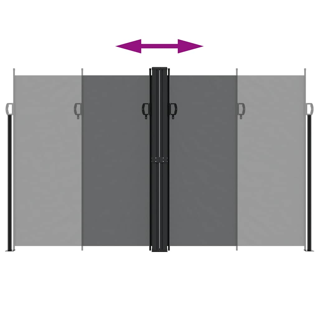 vidaXL Retractable Side Awning Black 200x1200 cm 5