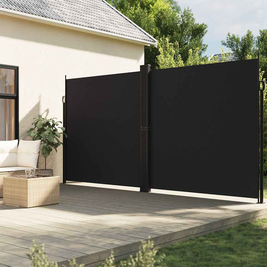 vidaXL Retractable Side Awning Black 200x1200 cm 1