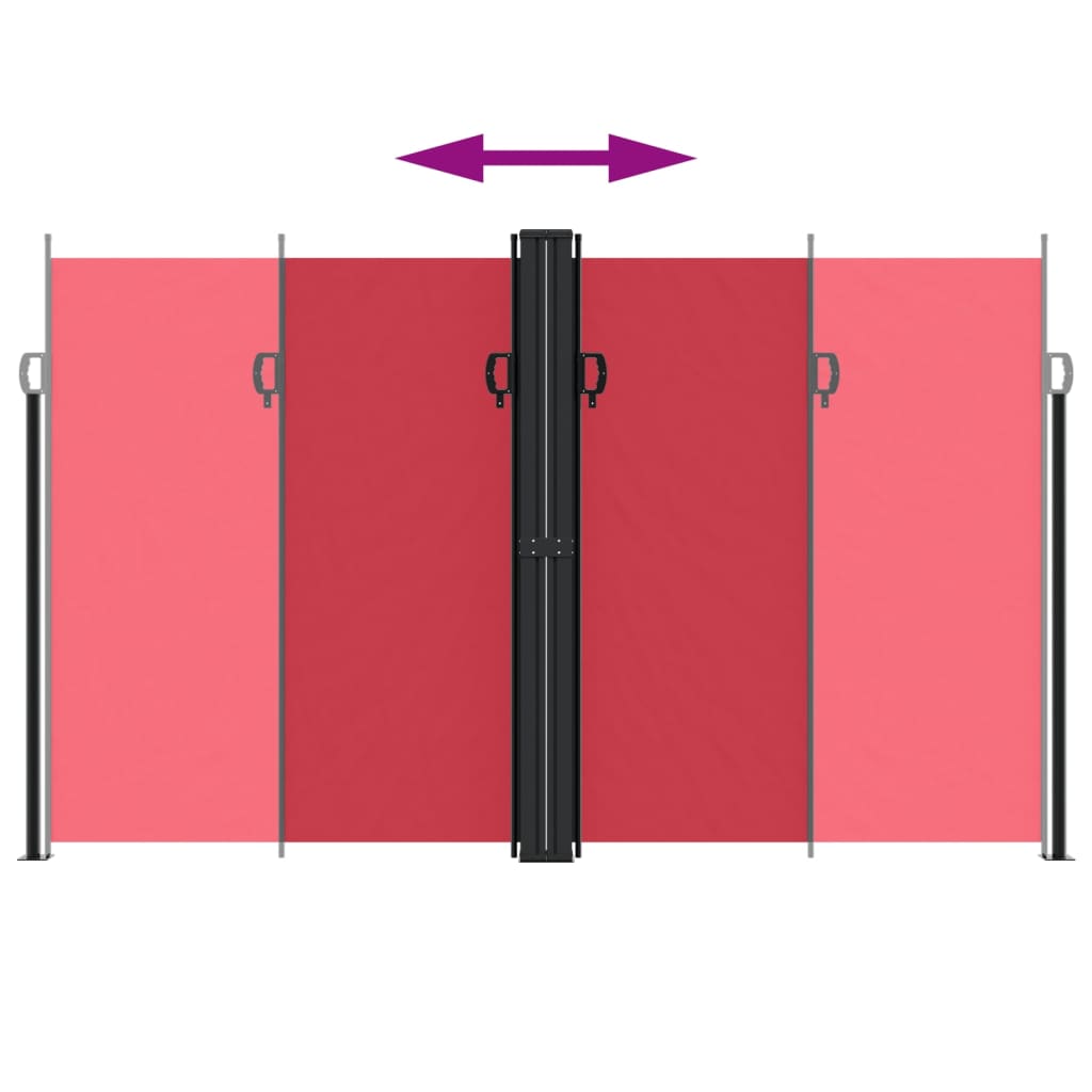 vidaXL Retractable Side Awning Red 200x1200 cm 5