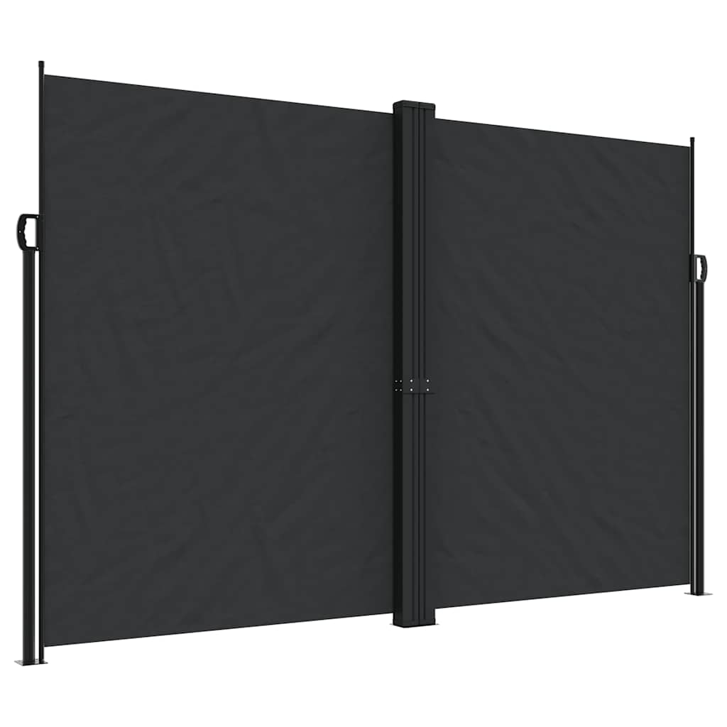 vidaXL Retractable Side Awning Black 220x1200 cm 2