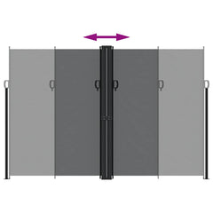 vidaXL Retractable Side Awning Black 220x1200 cm 5