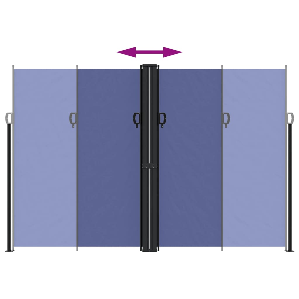 vidaXL Retractable Side Awning Blue 220x1200 cm 5