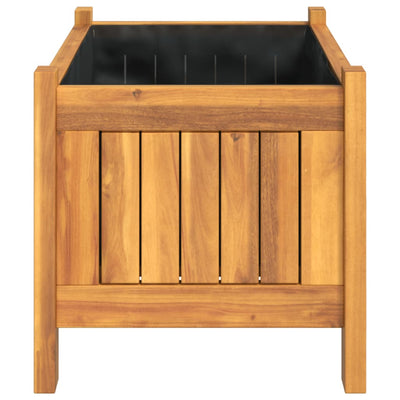 Garden Planter with Liner 54x31x30 cm Solid Wood Acacia