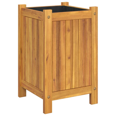 Garden Planter with Liner 31x31x50 cm Solid Wood Acacia