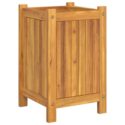 Garden Planter with Liner 31x31x50 cm Solid Wood Acacia