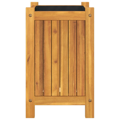 Garden Planter with Liner 31x31x50 cm Solid Wood Acacia