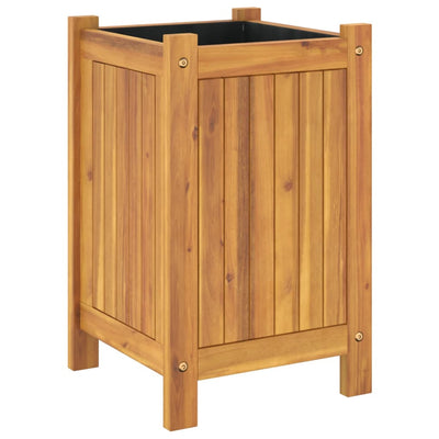 Garden Planter with Liner 31x31x50 cm Solid Wood Acacia