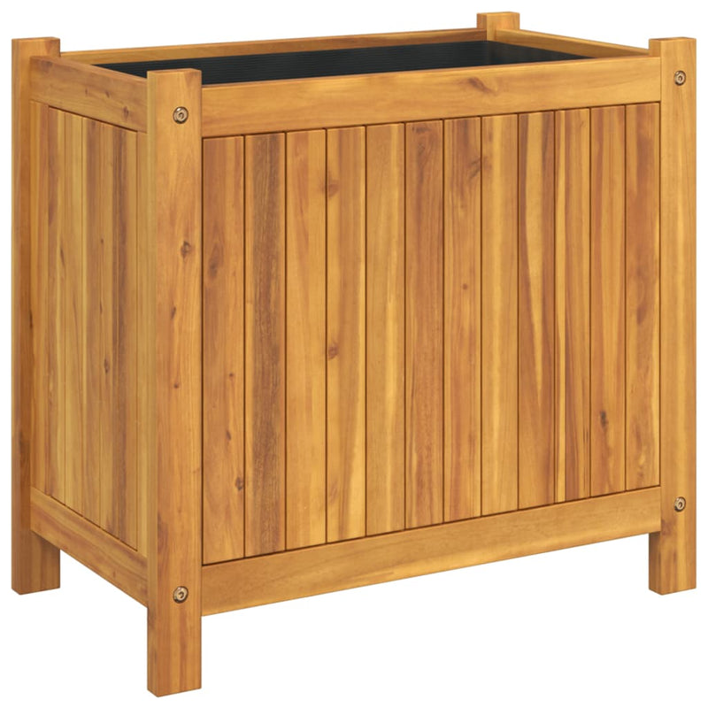 Garden Planter with Liner 54x31x50 cm Solid Wood Acacia