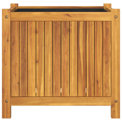 Garden Planter with Liner 54x31x50 cm Solid Wood Acacia