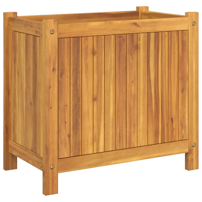 Garden Planter with Liner 54x31x50 cm Solid Wood Acacia