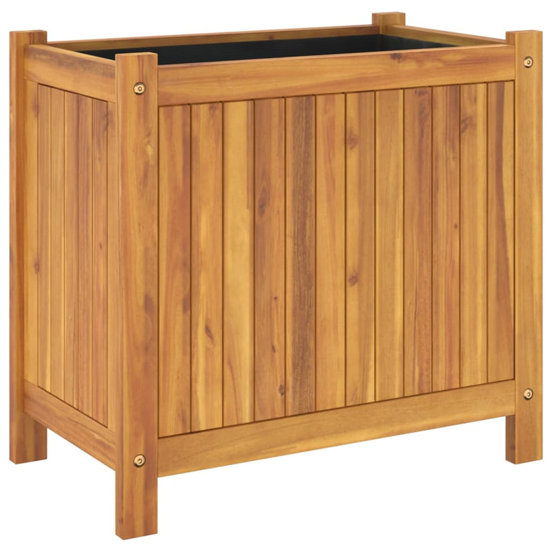 Garden Planter with Liner 54x31x50 cm Solid Wood Acacia