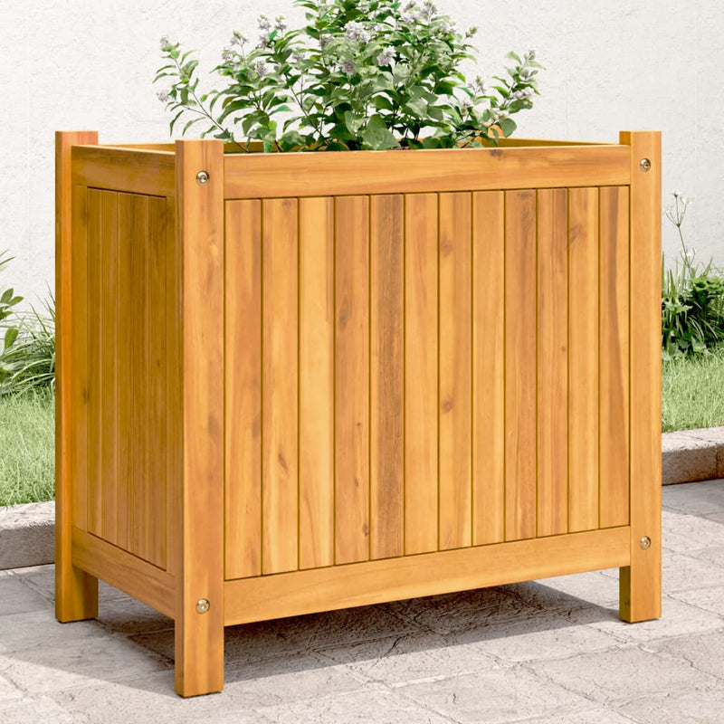 Garden Planter with Liner 54x31x50 cm Solid Wood Acacia